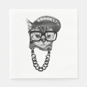 Brooklyn cat - Cool Brooklyn cat awesome t-shirt Napkin
