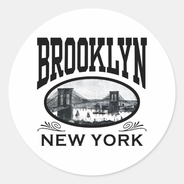 Brooklyn Classic Round Sticker (Front)