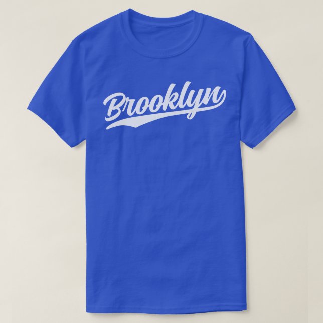 Brooklyn Cursive White T-Shirt (Design Front)