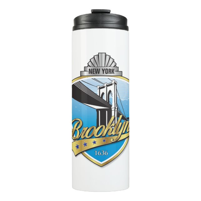 Brooklyn Design Gold Thermal Tumbler (Front)