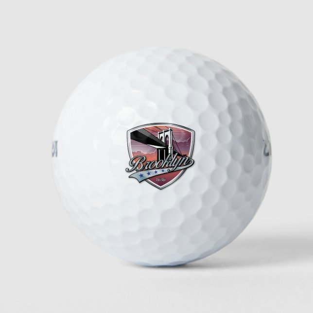 Brooklyn Design Silver Golf Balls (Front)