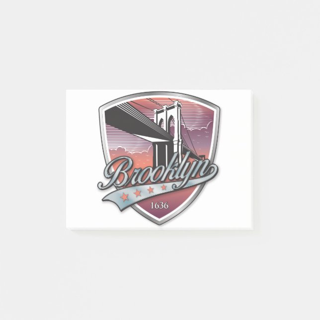 Brooklyn Design Silver Post-it Notes (Front)