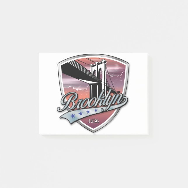 Brooklyn Design Silver Post-it Notes (Front)