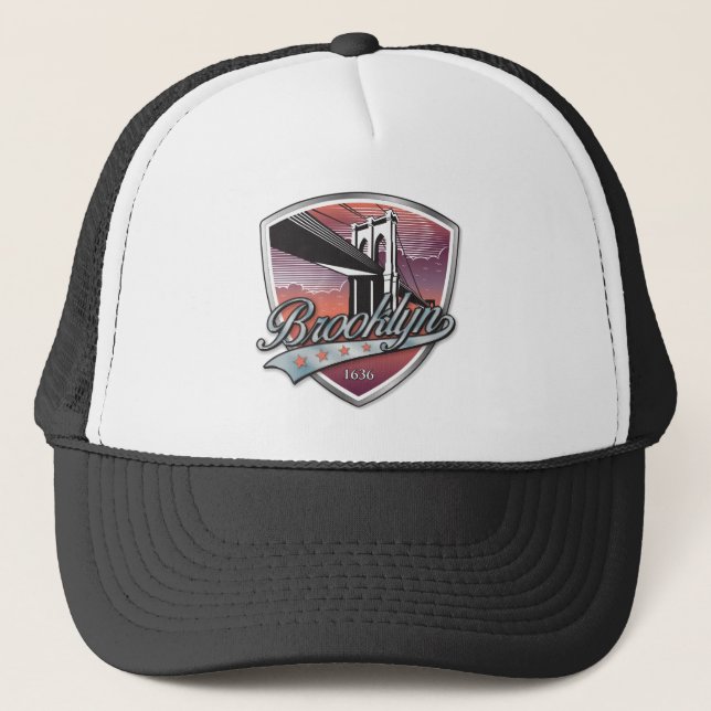 Brooklyn Design Silver Trucker Hat (Front)