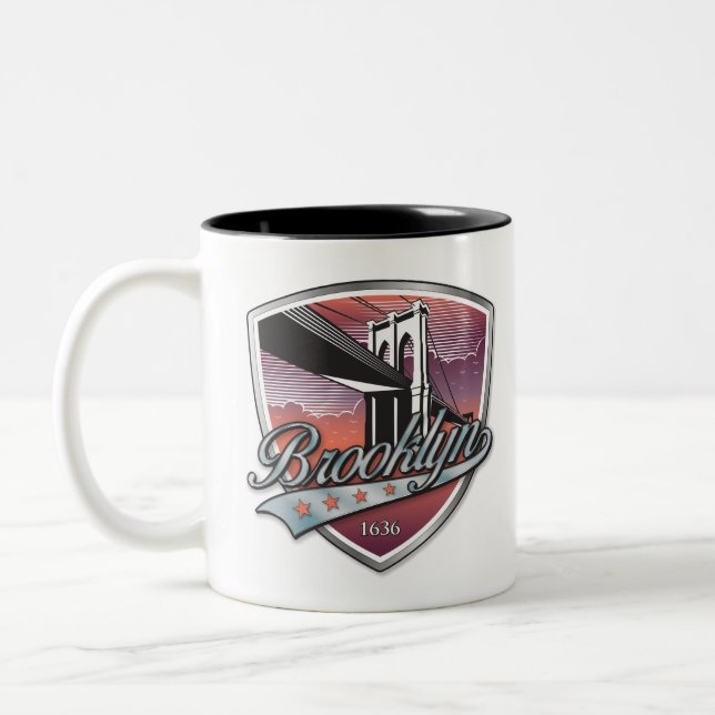 Brooklyn Design Silver Two-Tone Coffee Mug (Left)