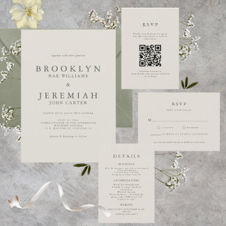 BROOKLYN Elegant Modern Wedding Invitation