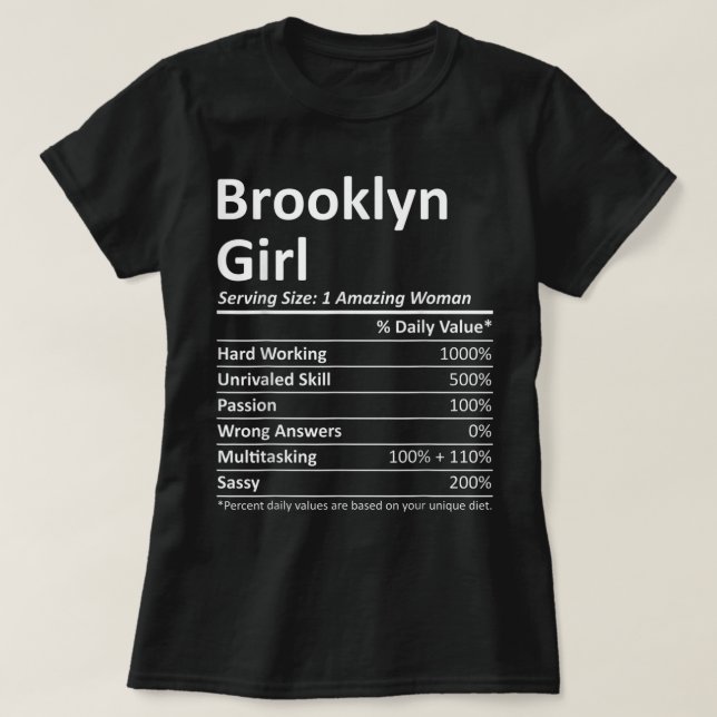 BROOKLYN GIRL NY NEW YORK Funny City Home Roots US T-Shirt (Design Front)
