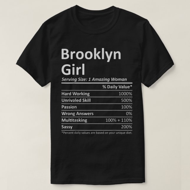 BROOKLYN GIRL NY NEW YORK Funny City Home Roots US T-Shirt (Design Front)