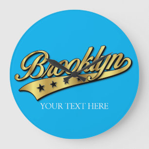 Brooklyn Gold Swoosh Design Template Clock