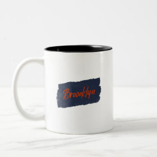 Brooklyn Handwritten Red Typography Coffee Mug