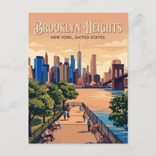 Brooklyn Heights New York State Postcard (Front)