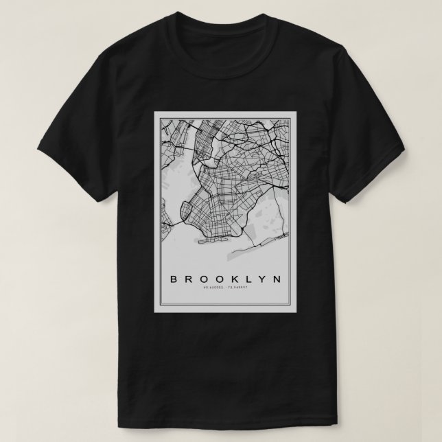 Brooklyn Illustration Map T-Shirt (Design Front)