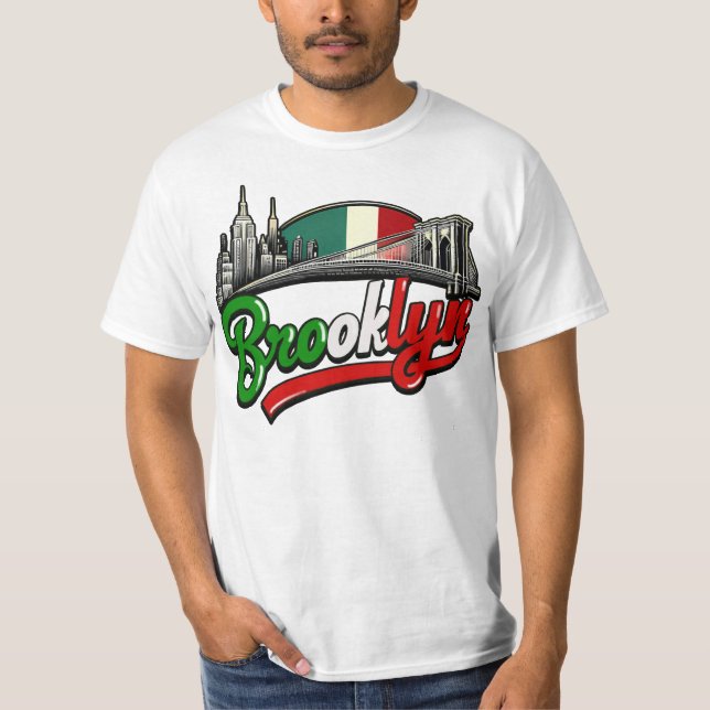 Brooklyn Italian Retro Style  T-Shirt (Front)