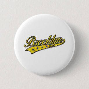 Brooklyn Logo Gold Embossed 6 Cm Round Badge