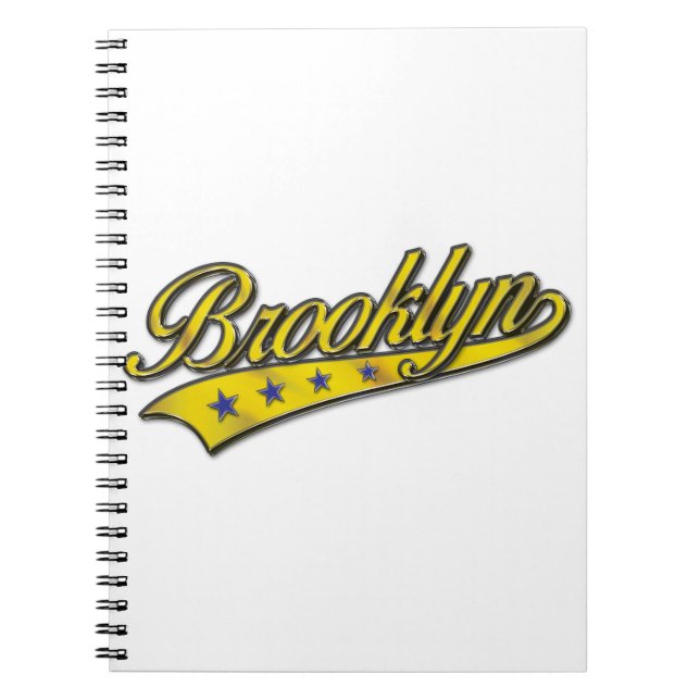 Brooklyn Logo Gold Embossed Notebook (Front)