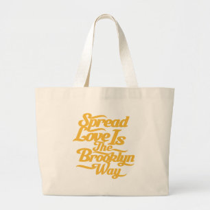 Brooklyn Love Yellow Large Tote Bag