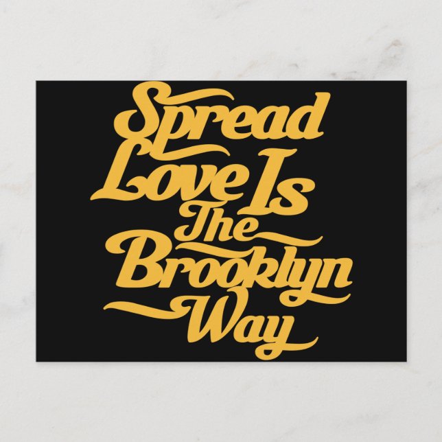 Brooklyn Love Yellow Postcard (Front)