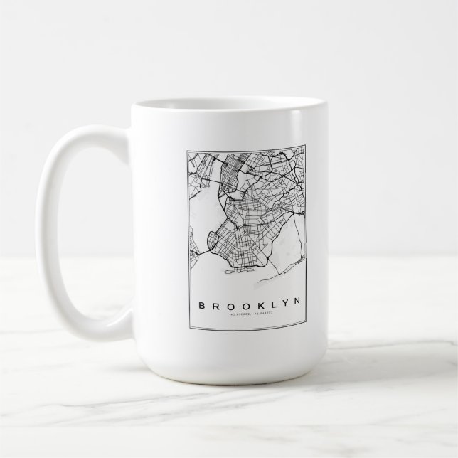 Brooklyn Map Illustration Coffee Mug (Left)