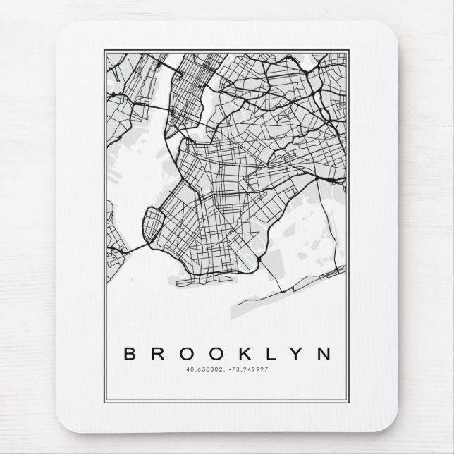 Brooklyn Map Illustration Mouse Pad (Front)