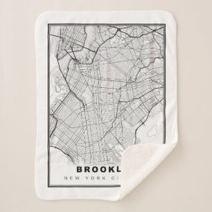 Brooklyn Map Sherpa Blanket