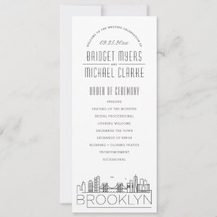 Brooklyn Modern Deco Wedding Program Invitation