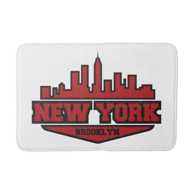 Brooklyn New York | Block Style Script Bath Mat (Front)