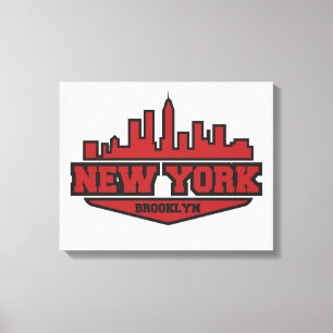 Brooklyn New York   Block Style Script Canvas Print