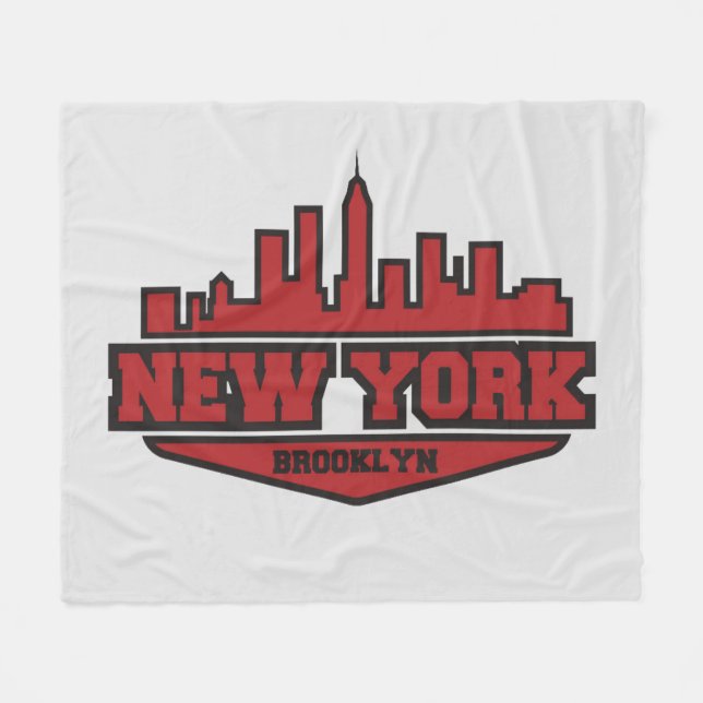 Brooklyn New York | Block Style Script Fleece Blanket (Front (Horizontal))