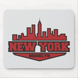 Brooklyn New York   Block Style Script Mouse Pad