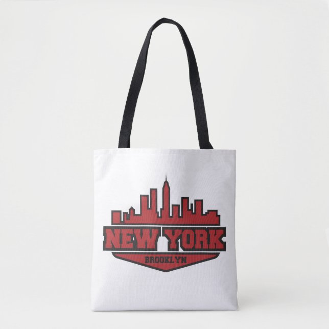 Brooklyn New York | Block Style Script Tote Bag (Front)