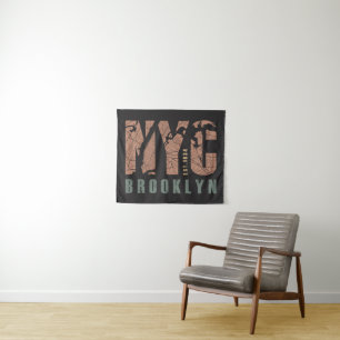 Brooklyn, New York   City Map Tapestry