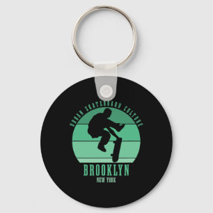 Brooklyn New York City Skateboarder Urn Skateboard Key Ring