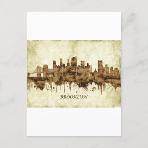 Brooklyn New York Cityscape Holiday Postcard