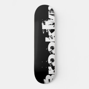 Brooklyn - New York, Cool, Bold, Black And White Skateboard