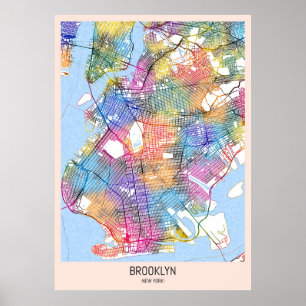 Brooklyn New York Map Poster