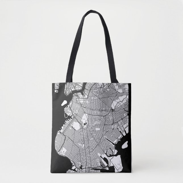 Brooklyn New York Map Tote Bag (Front)