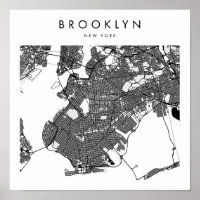 Brooklyn New York Minimal Modern Street Map