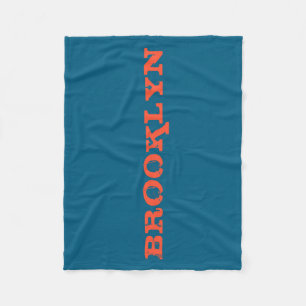 Brooklyn New York Nyc Navy Blue Orange Mens Basic Fleece Blanket