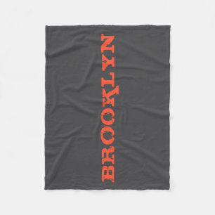 Brooklyn New York Nyc Navy Blue Orange Mens Basic Fleece Blanket