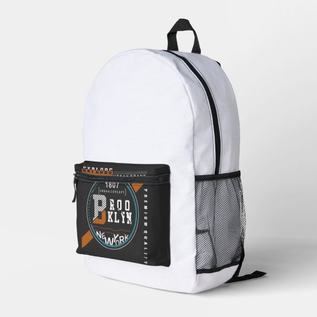 Brooklyn new york  printed backpack (Back Corner Right)