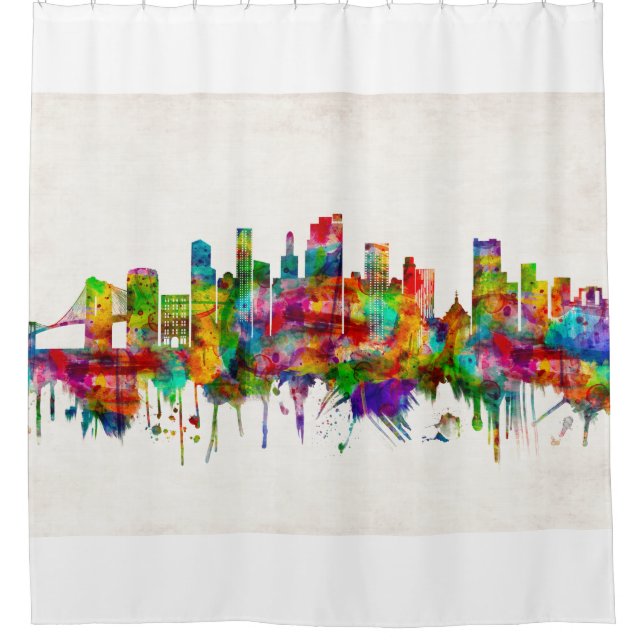 Brooklyn New York Skyline Shower Curtain (Front)