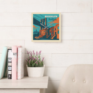 Brooklyn New York Square Wall Clock