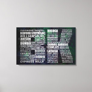 Brooklyn New York Typographic Canvas Print