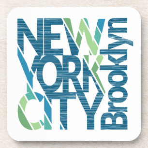 Brooklyn New York Typography Coaster