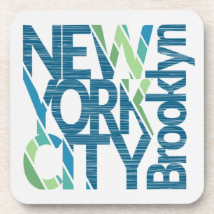 Brooklyn New York Typography Coaster