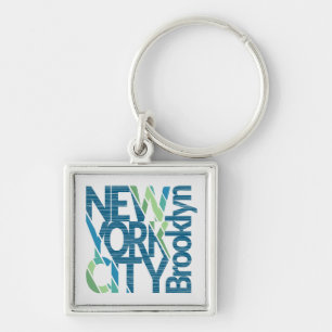 Brooklyn New York Typography Key Ring