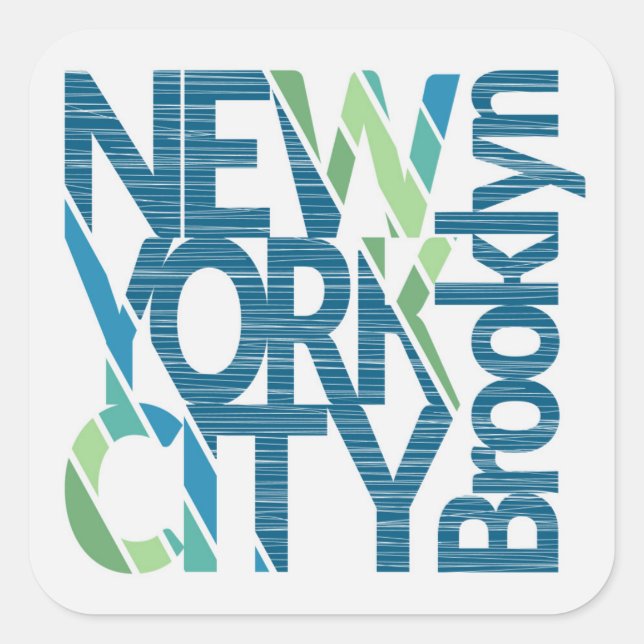Brooklyn New York Typography Square Sticker (Front)