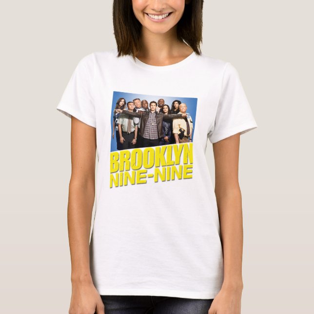 Brooklyn Nine Nine 99  Cast and Logo145 T-Shirt (Front)