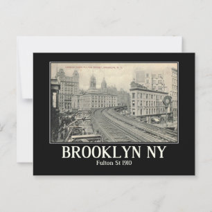 Brooklyn NY Fulton St 1910 Vintage Inspired Postcard