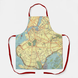 Brooklyn NY Map Shower Curtain Apron